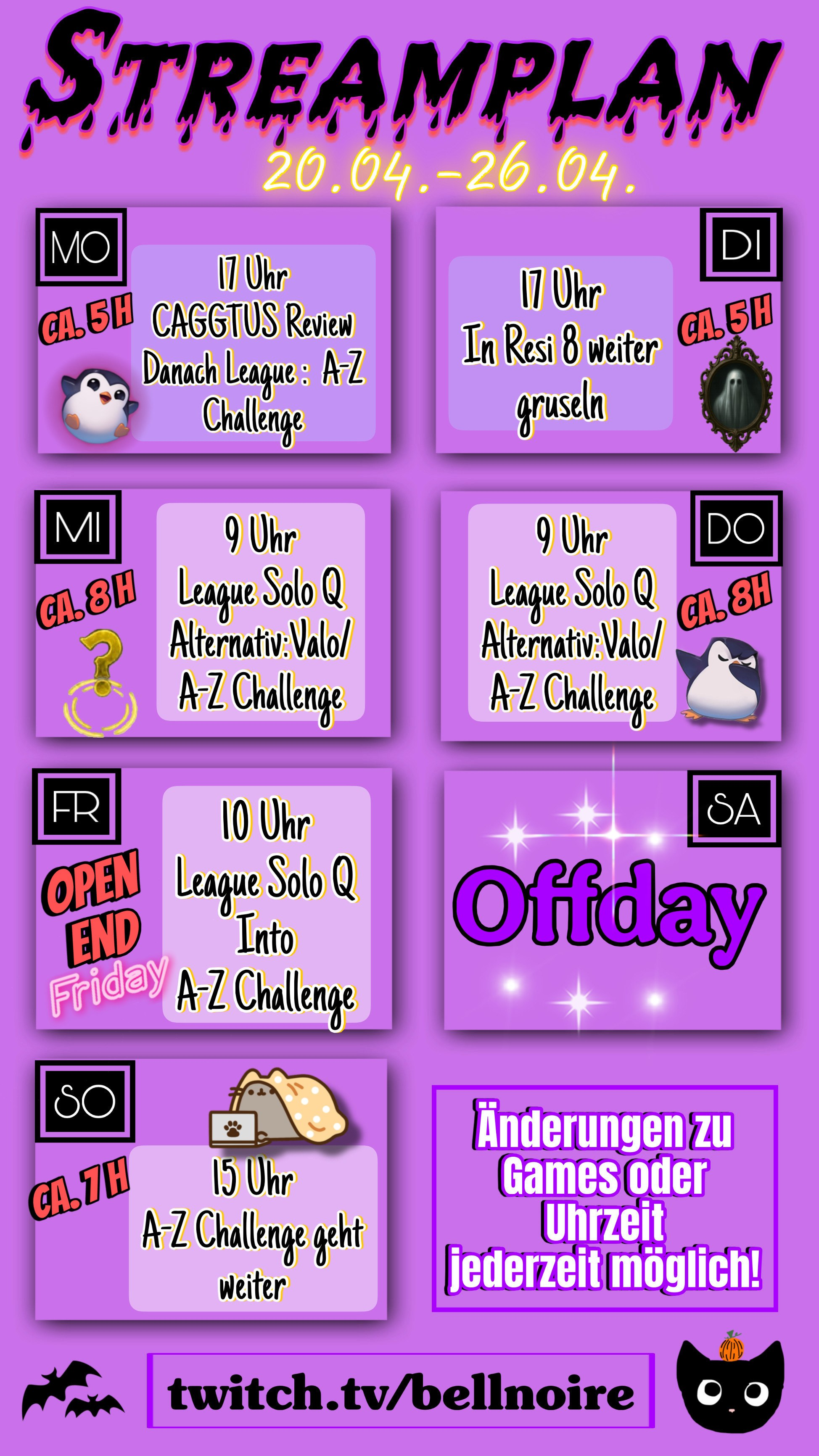 Aktueller Streamplan